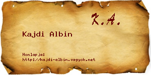 Kajdi Albin névjegykártya
